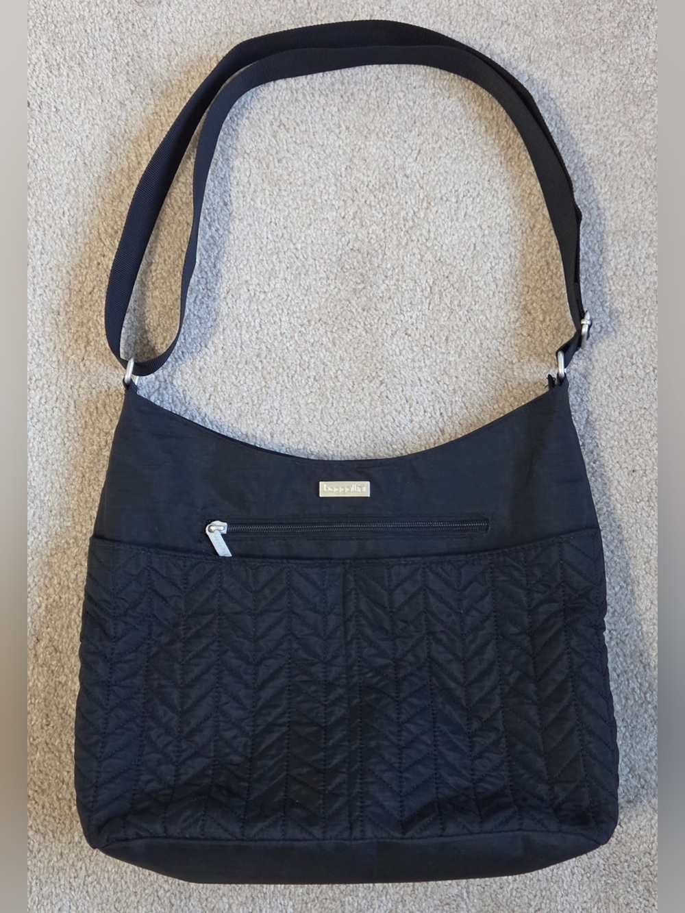 Baggallini Large Quilted Black Purse/Crossbody/Tote